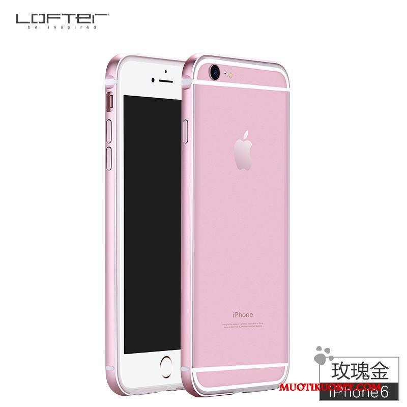 iPhone 6/6s Kuori Murtumaton Puhelimen Kuoret Silikoni Kulta Kehys Metalli Punainen