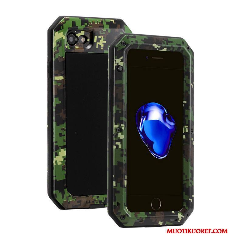 iPhone 6/6s Kuori Naamiointi Kotelo Silikoni Metalli Murtumaton Kolme Puolustusta Puhelimen Kuoret