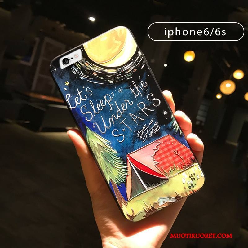 iPhone 6/6s Kuori Rengas Musta All Inclusive Kohokuviointi Puhelimen Kuoret Tuki Persoonallisuus