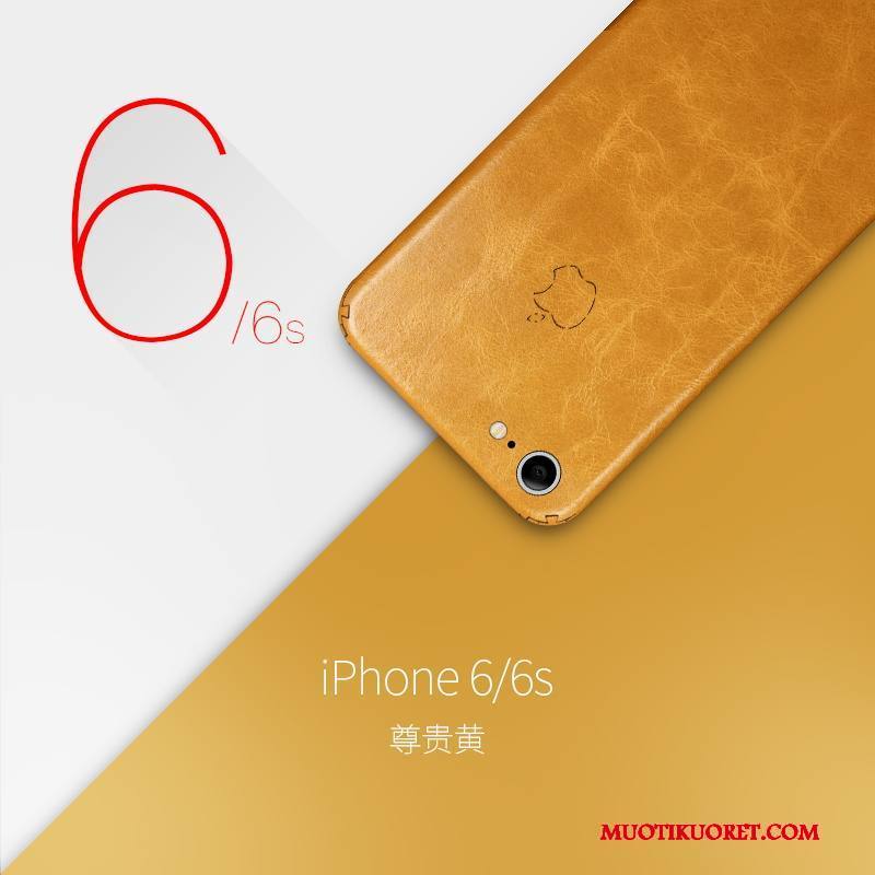 iPhone 6/6s Kuori Ylellisyys Puhelimen Kuoret Keltainen Ohut Kotelo Ultra Aito Nahka