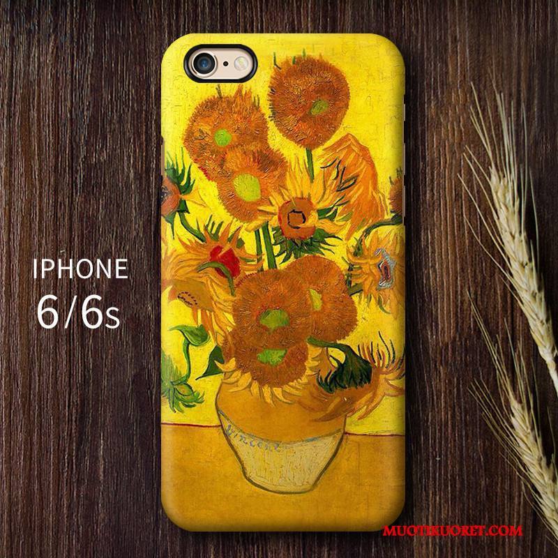 iPhone 6/6s Pesty Suede Taide Vuosikerta Suojaus Kuori Keltainen Kotelo