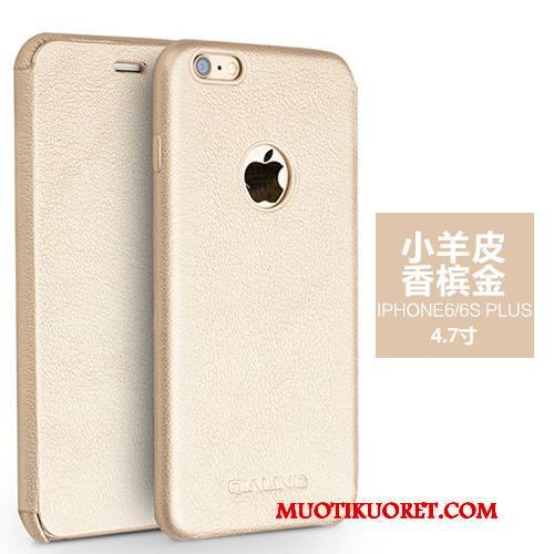 iPhone 6/6s Plus Kuori Punainen Nahkakotelo Kuoret Aito Nahka Puhelimen Kuoret Suojaus
