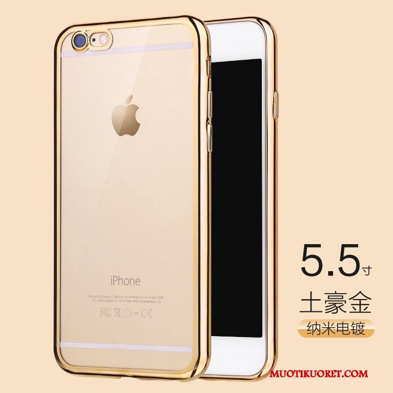 iPhone 6/6s Plus Pinkki Kulta All Inclusive Ohut Kuori Läpinäkyvä Pehmeä Neste
