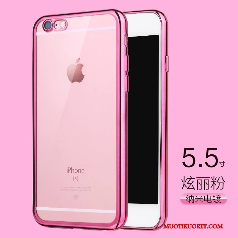 iPhone 6/6s Plus Pinkki Kulta All Inclusive Ohut Kuori Läpinäkyvä Pehmeä Neste