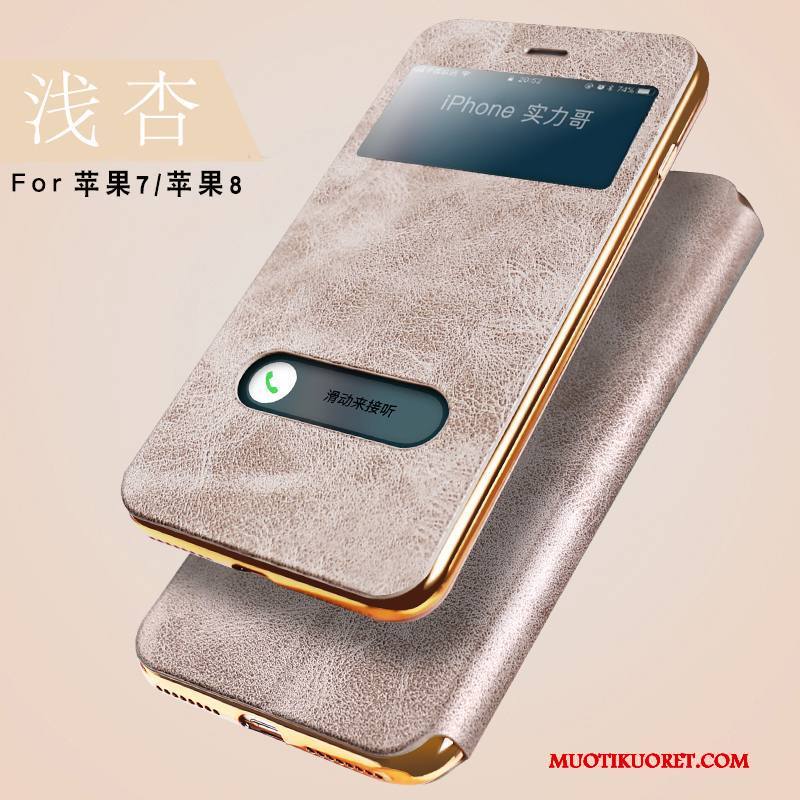 iPhone 7 Kuori All Inclusive Murtumaton Puhelimen Kuoret Nahka Simpukka Nahkakotelo Suojaus