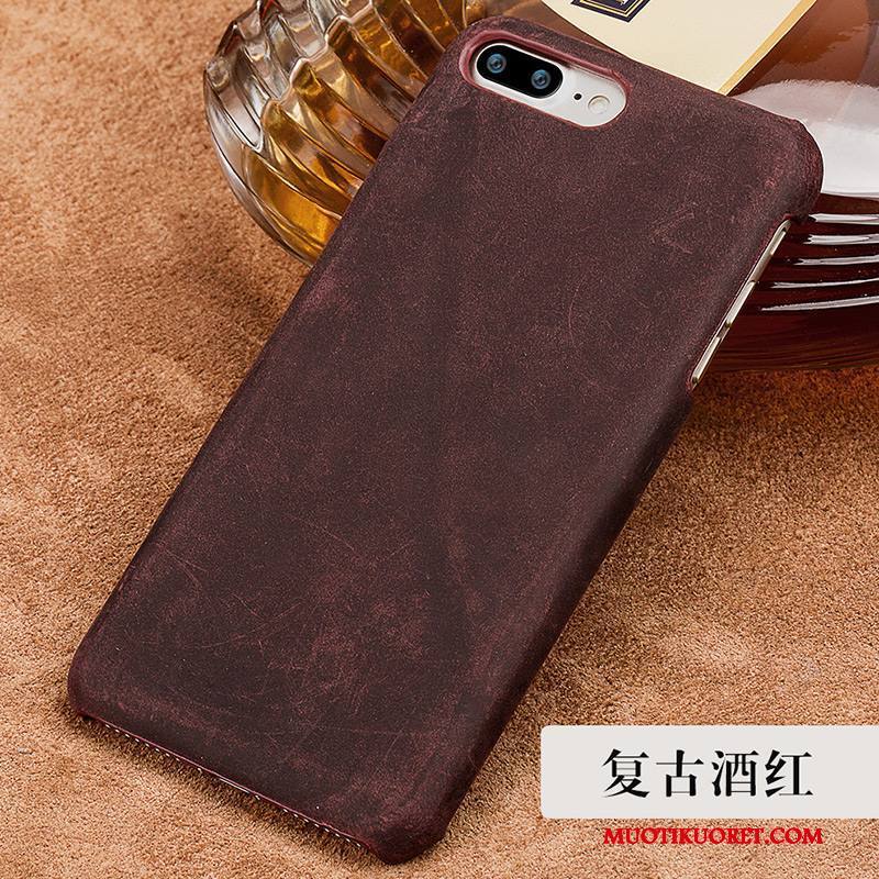 iPhone 7 Kuori Kova Komea Säteilevä Aito Nahka Nahkakotelo Taide Puhelimen Kuoret