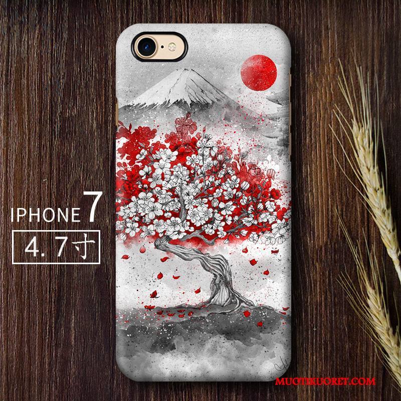 iPhone 7 Kuori Kova Puhelimen Kuoret Murtumaton Taide Harmaa Tuuli Pesty Suede