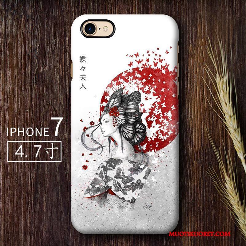iPhone 7 Kuori Kova Puhelimen Kuoret Murtumaton Taide Harmaa Tuuli Pesty Suede