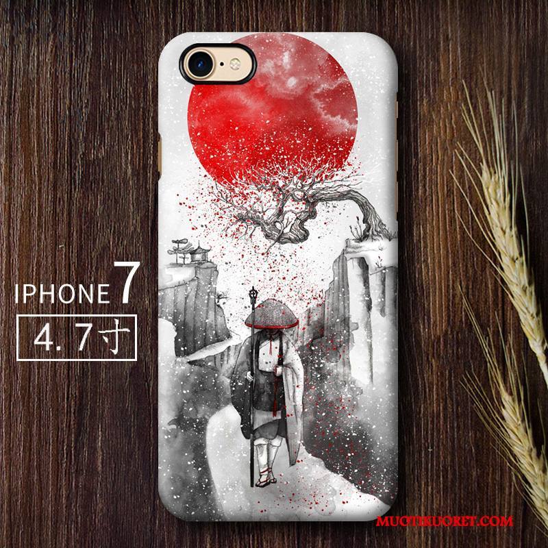 iPhone 7 Kuori Kova Puhelimen Kuoret Murtumaton Taide Harmaa Tuuli Pesty Suede