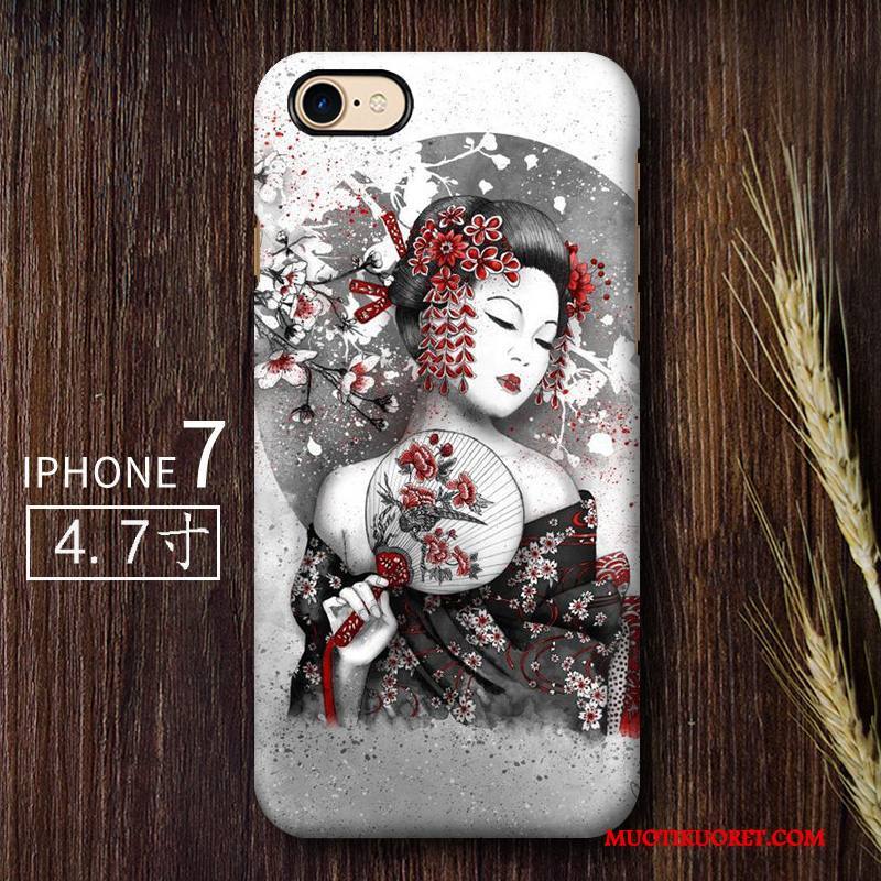 iPhone 7 Kuori Kova Puhelimen Kuoret Murtumaton Taide Harmaa Tuuli Pesty Suede