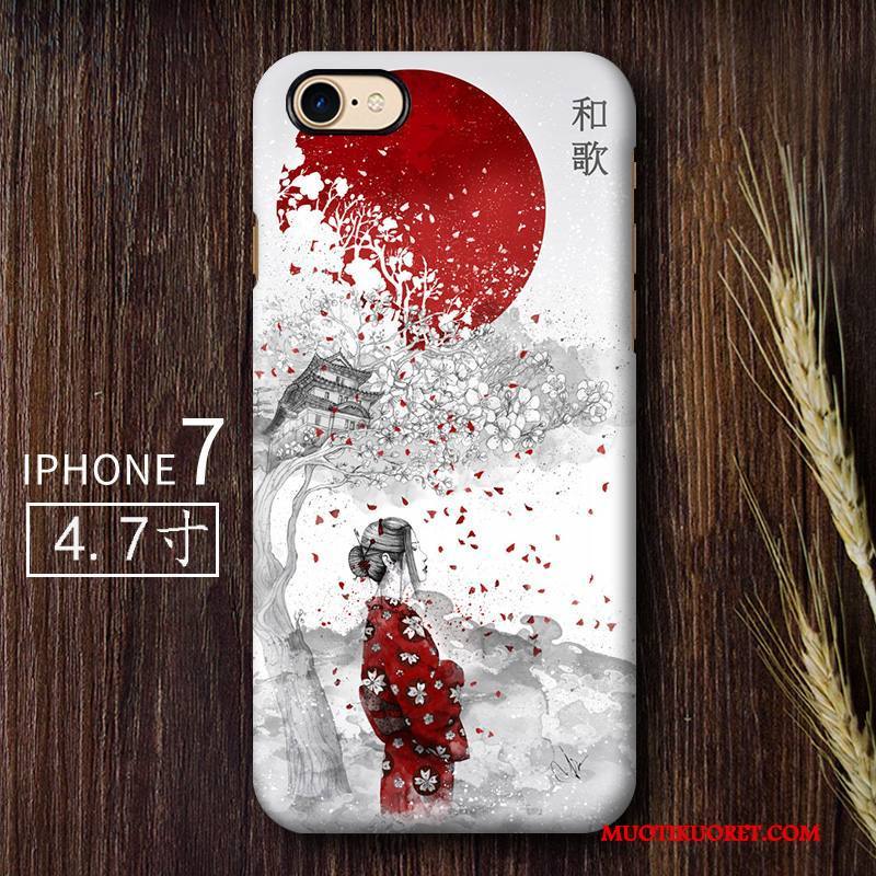 iPhone 7 Kuori Kova Puhelimen Kuoret Murtumaton Taide Harmaa Tuuli Pesty Suede