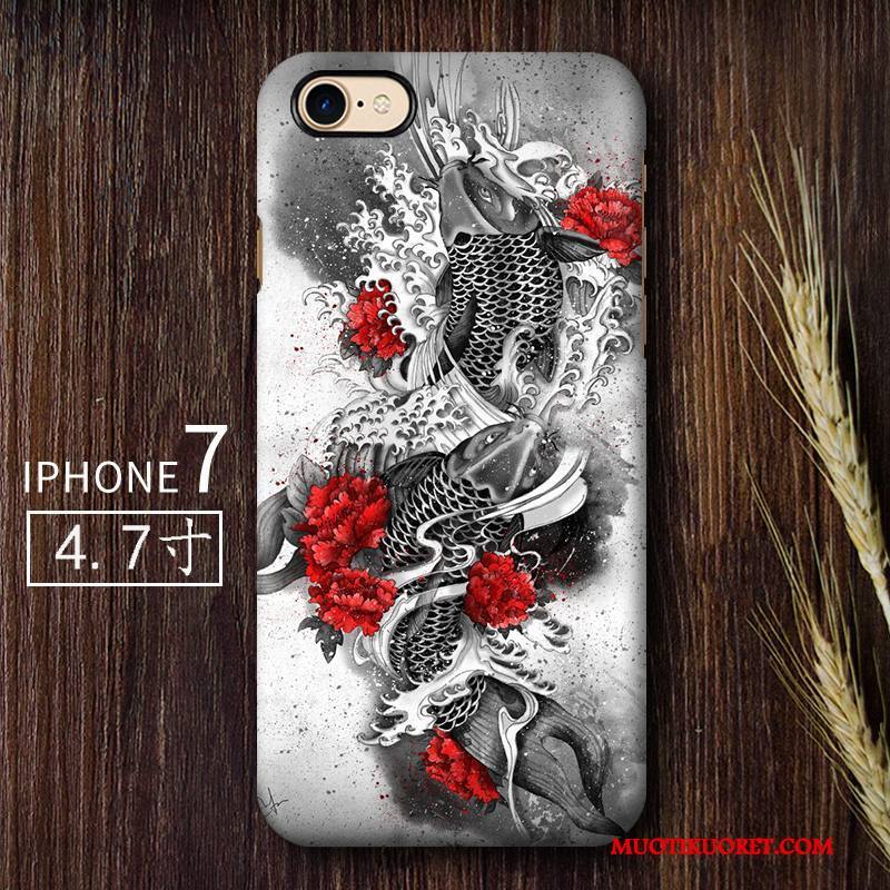 iPhone 7 Kuori Kova Puhelimen Kuoret Murtumaton Taide Harmaa Tuuli Pesty Suede