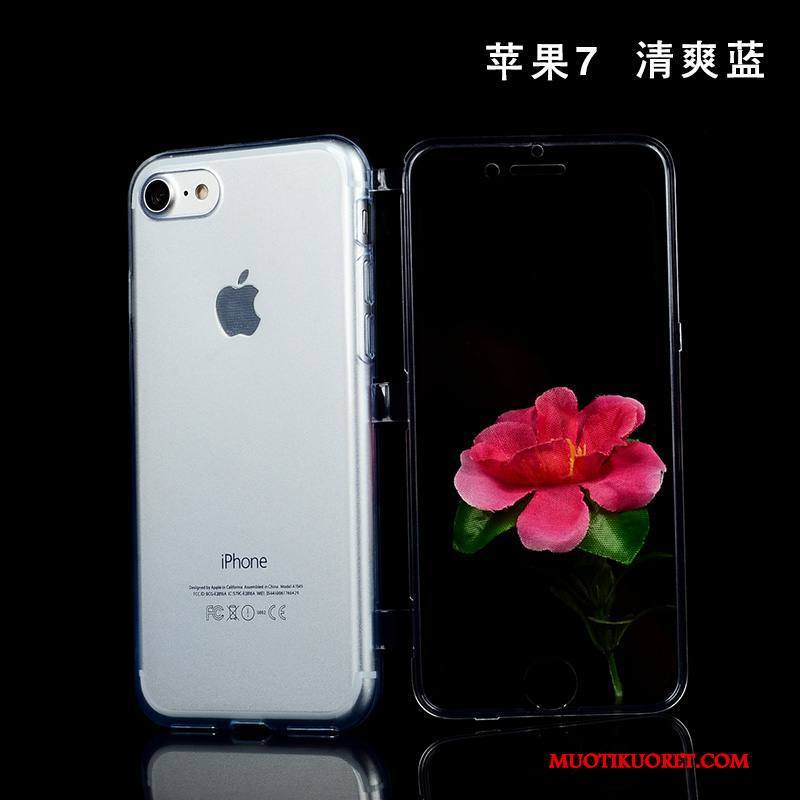 iPhone 7 Kuori Pehmeä Neste Suojaus Kotelo Sininen Silikoni Puhelimen Simpukka