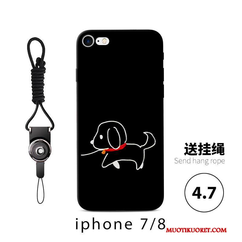 iPhone 7 Kuori Pesty Suede Murtumaton Puhelimen Kuoret Sarjakuva Persoonallisuus Silikoni Musta