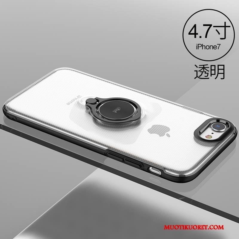 iPhone 7 Kuori Puhelimen Kuoret Murtumaton Musta Silmukka Ohut Rengas Ultra