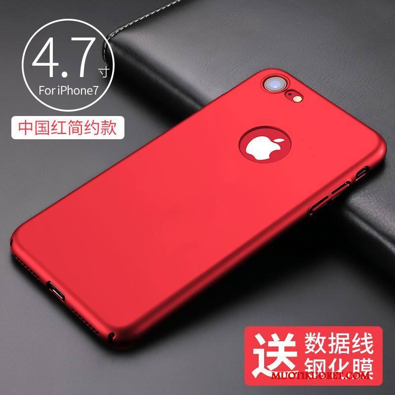 iPhone 7 Kuori Puhelimen Kuoret Pesty Suede Tuki Niitti Trendi Rengas Sininen