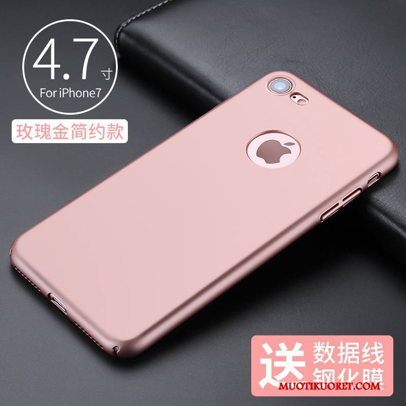 iPhone 7 Kuori Puhelimen Kuoret Pesty Suede Tuki Niitti Trendi Rengas Sininen