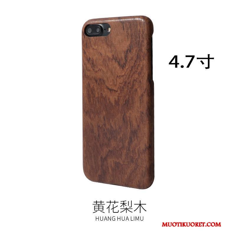 iPhone 7 Kuori Puhelimen Kuoret Tuntea Puu Massiivipuu Musta Kotelo Suojaus