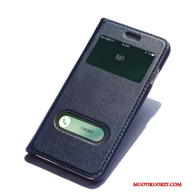 iPhone 7 Kuori Puhelimen Kuoret Uusi Nahkakotelo Suojaus Aito Nahka Murtumaton Viini Punainen