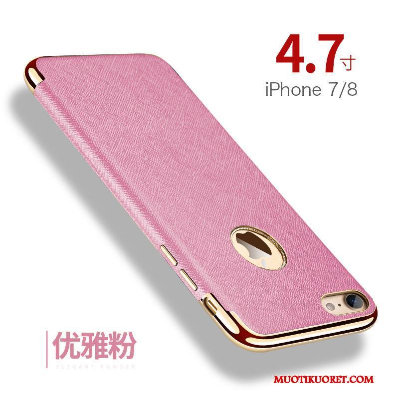 iPhone 7 Kuori Trendi Nahka Punainen Kotelo Magneettinen Suojaus All Inclusive
