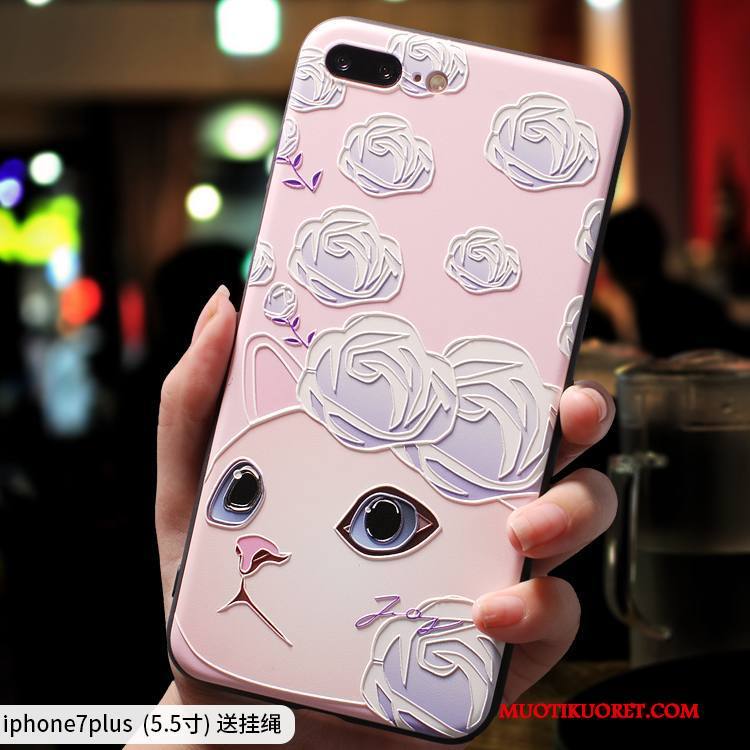iPhone 7 Plus Kuori Ihana Murtumaton Sarjakuva Silikoni Kotelo Ripustettavat Koristeet Trendi