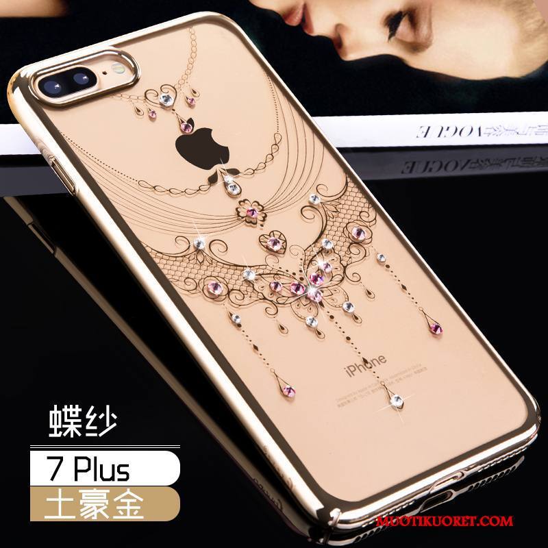 iPhone 7 Plus Kuori Murtumaton Strassi Pinkki Suojaus Kotelo Kova Puhelimen Kuoret