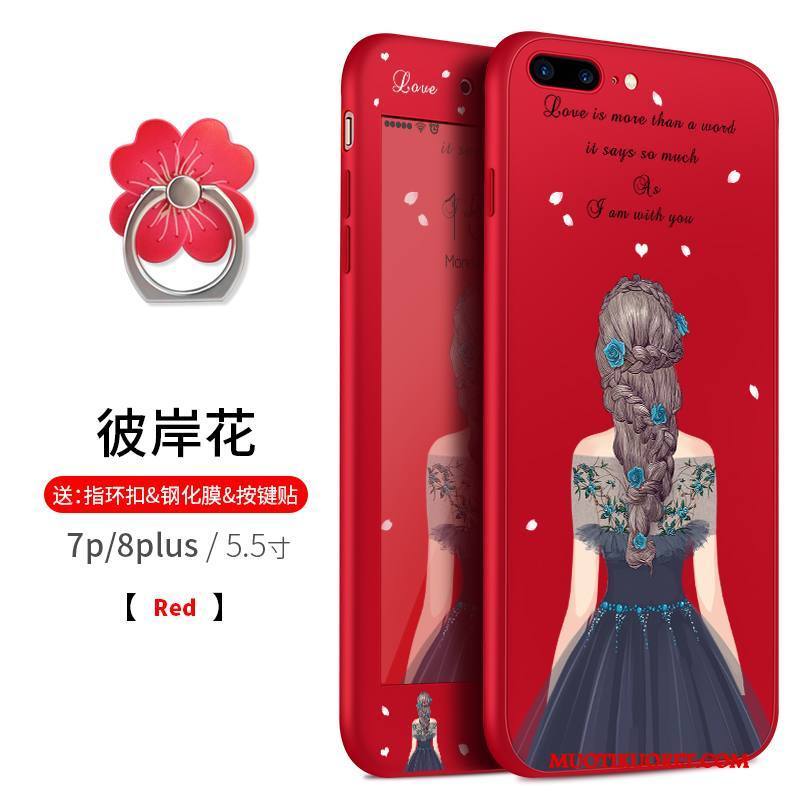 iPhone 7 Plus Kuori Puhelimen Kuoret Ripustettavat Koristeet Murtumaton Punainen All Inclusive Pehmeä Neste Silikoni