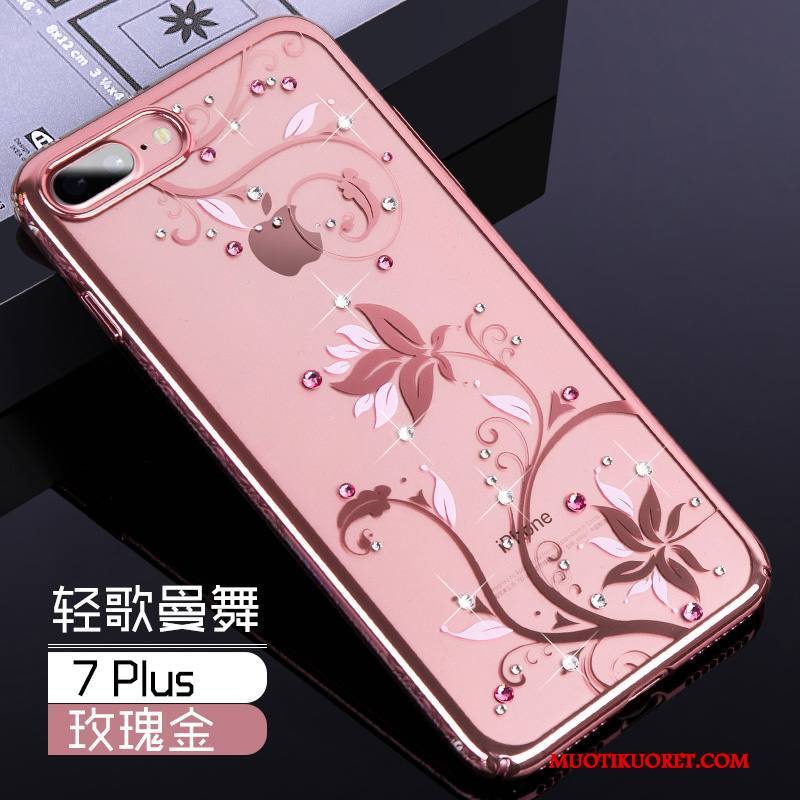 iPhone 7 Plus Kuori Puhelimen Kuoret Trendi Murtumaton Luova Strassi Kova Musta
