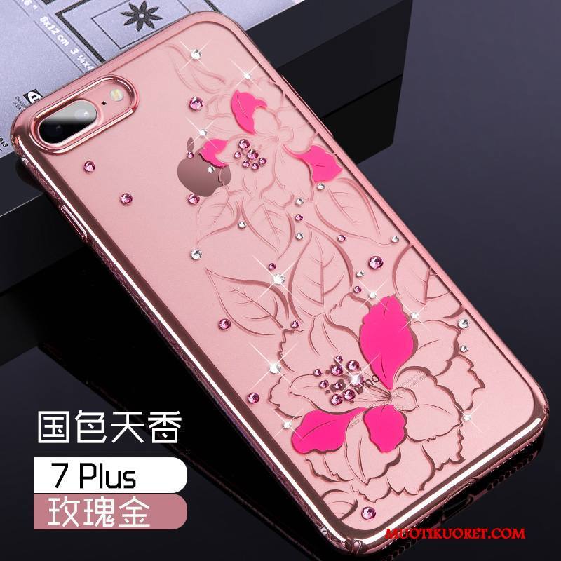 iPhone 7 Plus Kuori Puhelimen Kuoret Trendi Murtumaton Luova Strassi Kova Musta