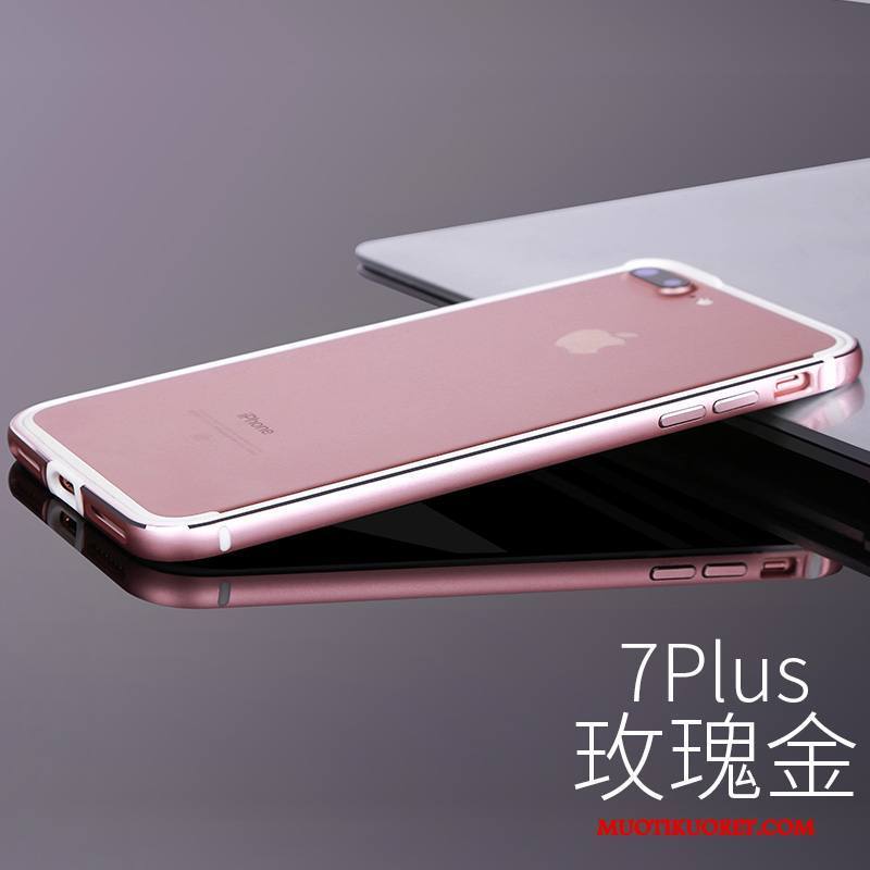 iPhone 7 Plus Kuori Silikoni Kehys Metalli Kotelo Ylellisyys Puhelimen Kuoret Kulta