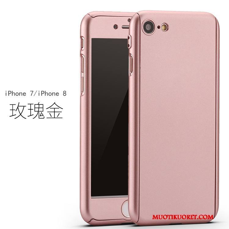 iPhone 8 Kulta Pehmeä Neste Kuori Silikoni Kotelo Punainen All Inclusive