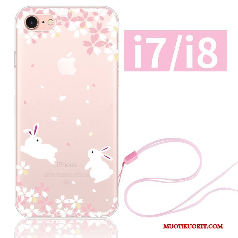 iPhone 8 Kuori Kani Kotelo Yksinkertainen Uusi Pesty Suede Ripustettavat Koristeet Kirsikka