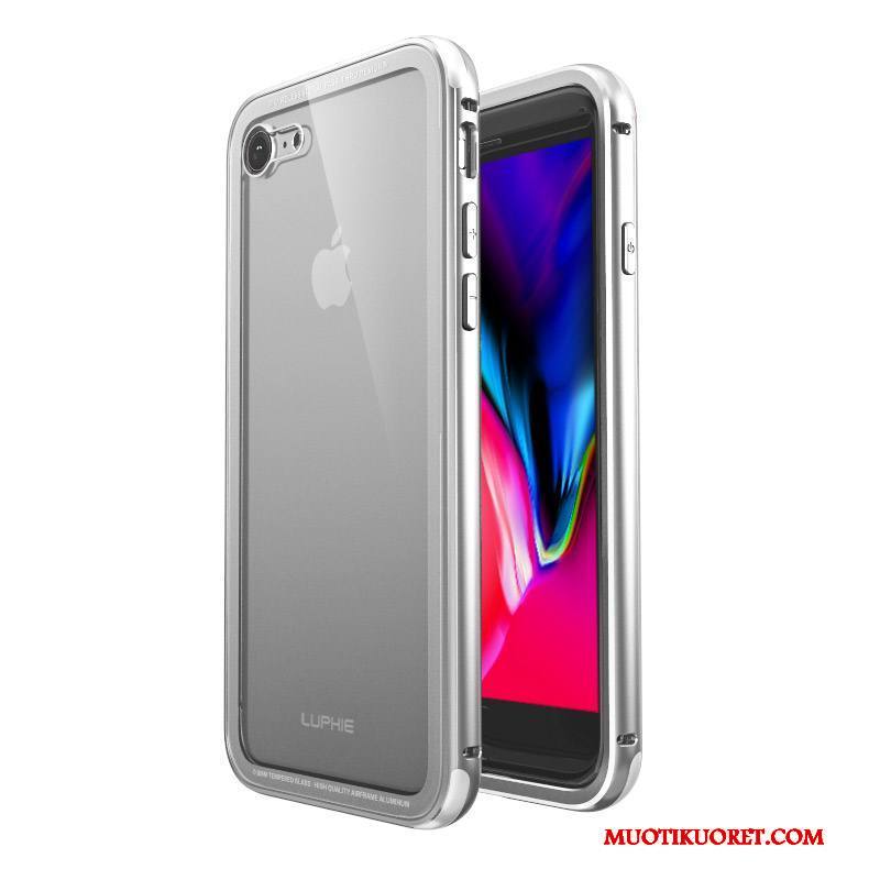 iPhone 8 Kuori Läpinäkyvä Uusi Puhelimen Kuoret Metalli All Inclusive Lasi Takakansi