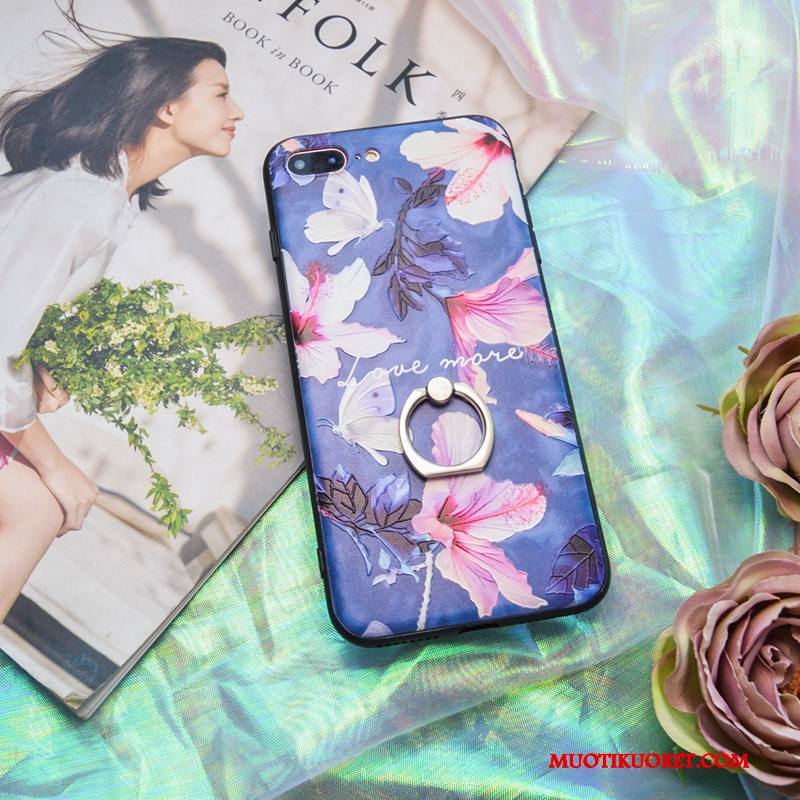 iPhone 8 Kuori Violetti Silikoni All Inclusive Taide Puhelimen Kuoret Kotelo Murtumaton