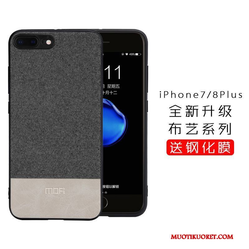 iPhone 8 Plus Kuori Murtumaton Tide-brändi Puhelimen Kuoret Kotelo Silikoni All Inclusive Harmaa