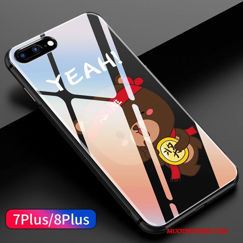 iPhone 8 Plus Kuori Punainen Uusi Silikoni Lasi Murtumaton Keltainen Tide-brändi