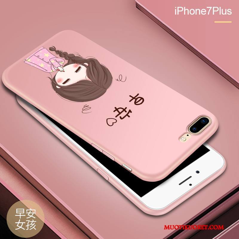iPhone 8 Plus Kuori Silikoni Pehmeä Neste Pesty Suede Kotelo Murtumaton Trendi All Inclusive