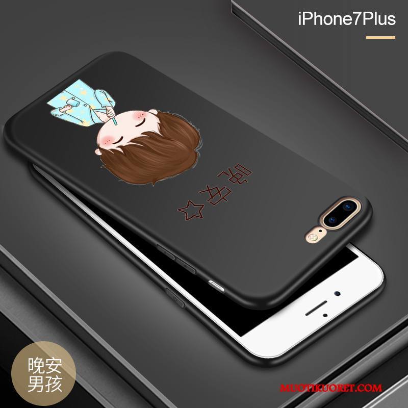 iPhone 8 Plus Kuori Silikoni Pehmeä Neste Pesty Suede Kotelo Murtumaton Trendi All Inclusive