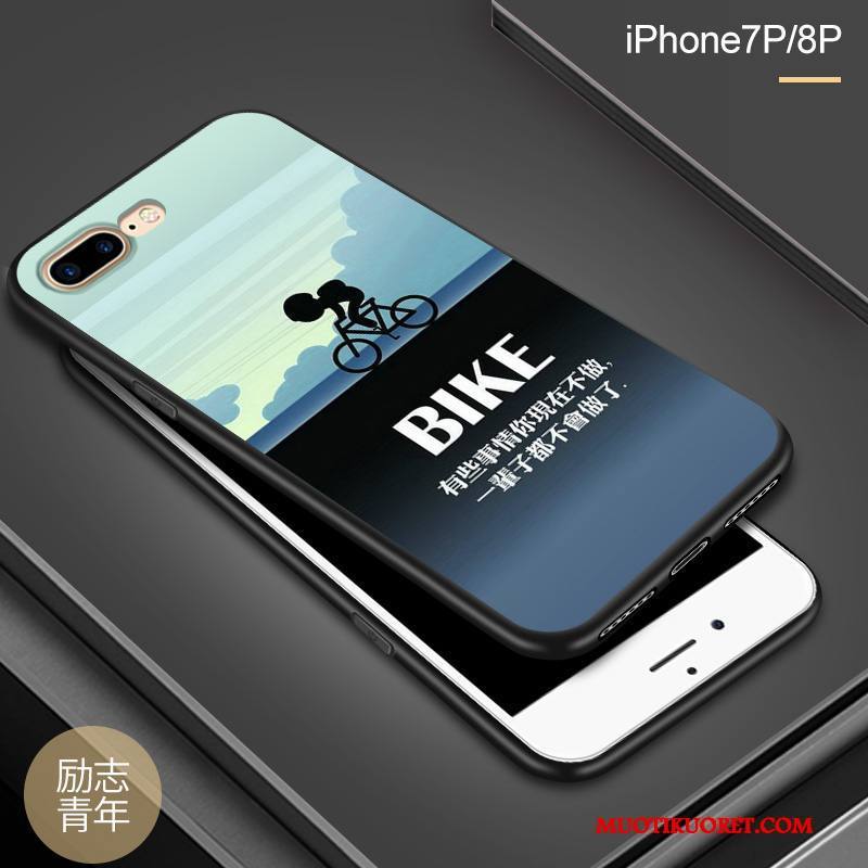iPhone 8 Plus Kuori Silikoni Pehmeä Neste Pesty Suede Kotelo Murtumaton Trendi All Inclusive