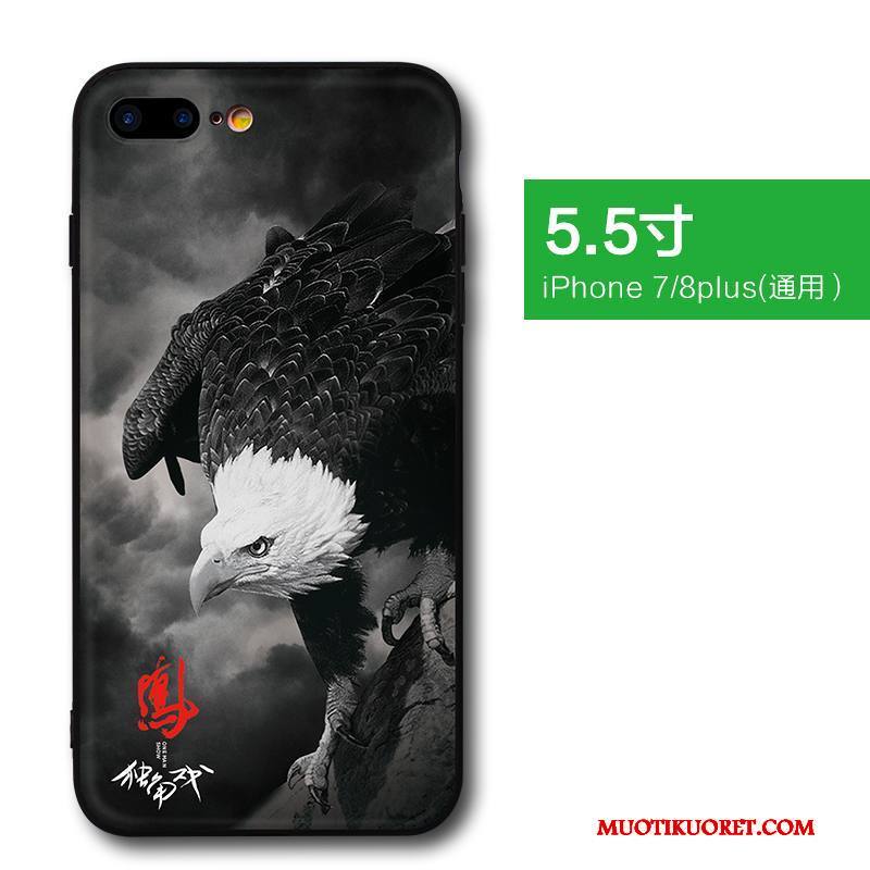 iPhone 8 Plus Kuori Ultra Pesty Suede Puhelimen Kuoret Musta Murtumaton All Inclusive Trendi