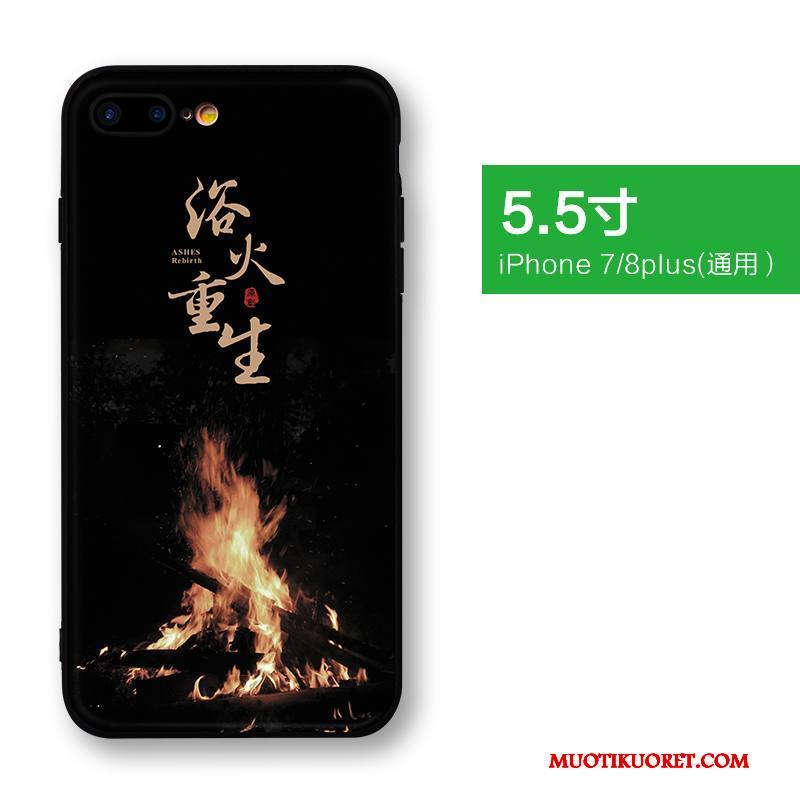 iPhone 8 Plus Kuori Ultra Pesty Suede Puhelimen Kuoret Musta Murtumaton All Inclusive Trendi