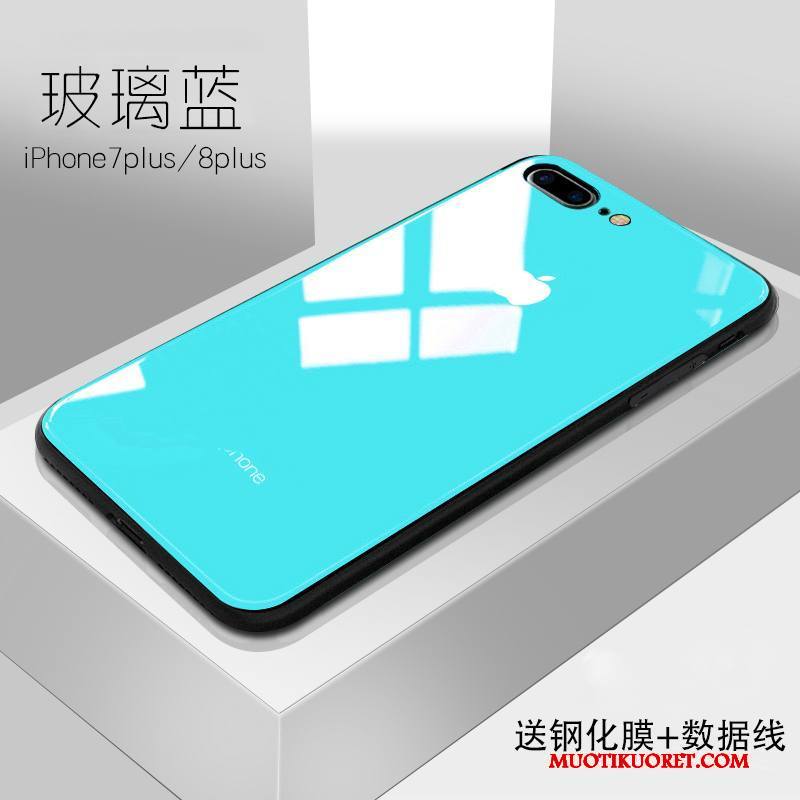 iPhone 8 Plus Violetti Tide-brändi Lasi Murtumaton Kuori Takakansi Puhelimen Kuoret