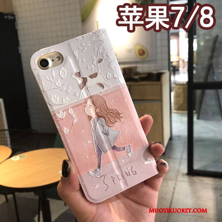 iPhone 8 Ripustettavat Koristeet Kuori Trendi Pehmeä Neste Tuki Sininen Silikoni