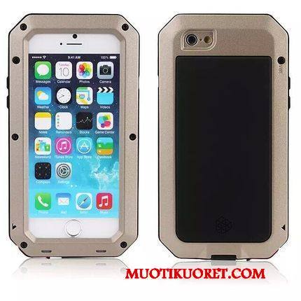 iPhone Se Kuori All Inclusive Murtumaton Kehys Kolme Puolustusta Metalli Kotelo Keltainen