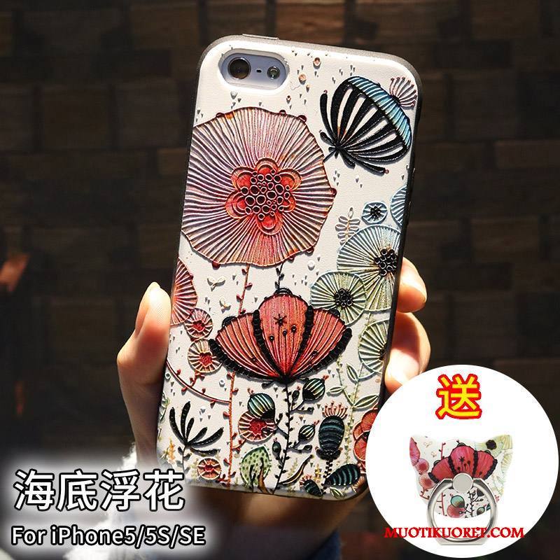 iPhone Se Kuori Pehmeä Neste Kohokuviointi Murtumaton All Inclusive Puhelimen Kuoret Vihreä Silikoni