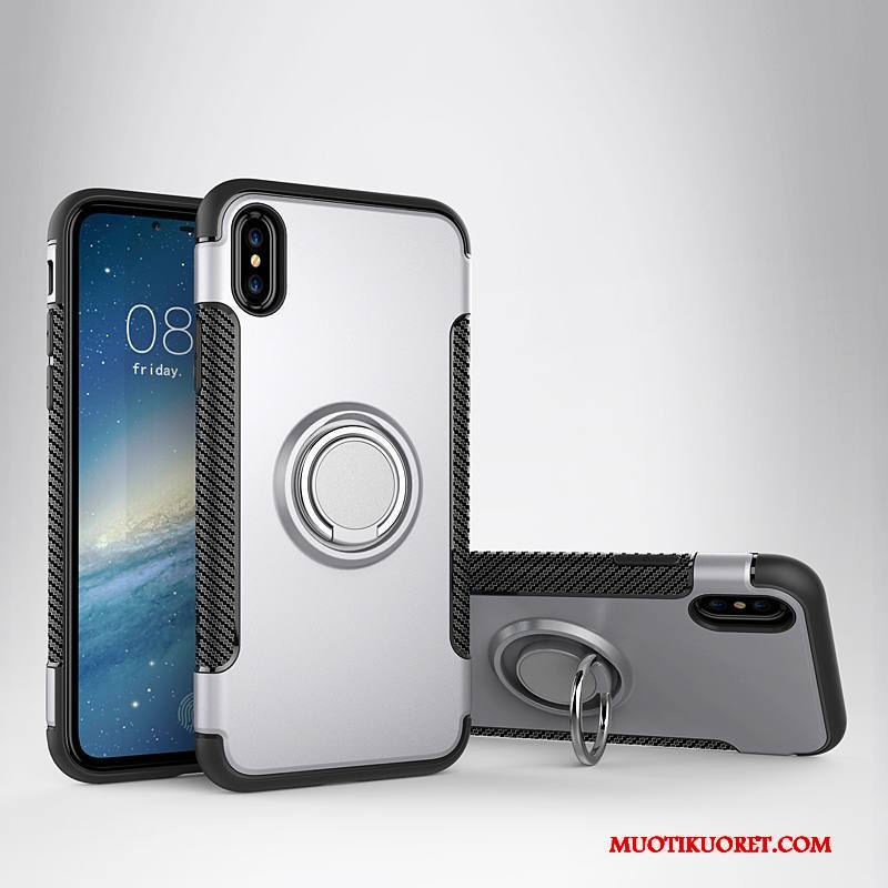 iPhone X Kuori Kulta Puhelimen Kuoret Pinkki Tuki Magneettinen Nahkakotelo Murtumaton