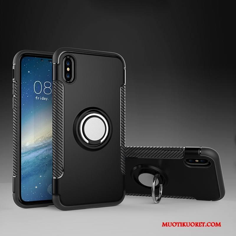 iPhone X Kuori Kulta Puhelimen Kuoret Pinkki Tuki Magneettinen Nahkakotelo Murtumaton