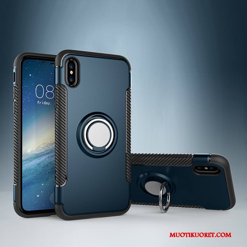 iPhone X Kuori Kulta Puhelimen Kuoret Pinkki Tuki Magneettinen Nahkakotelo Murtumaton