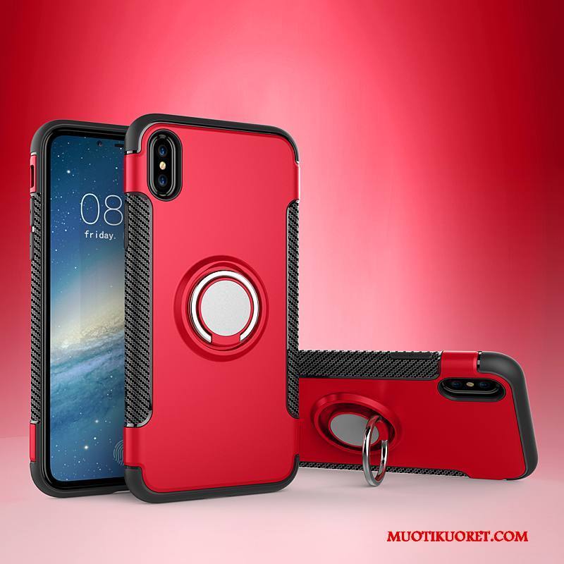 iPhone X Kuori Kulta Puhelimen Kuoret Pinkki Tuki Magneettinen Nahkakotelo Murtumaton