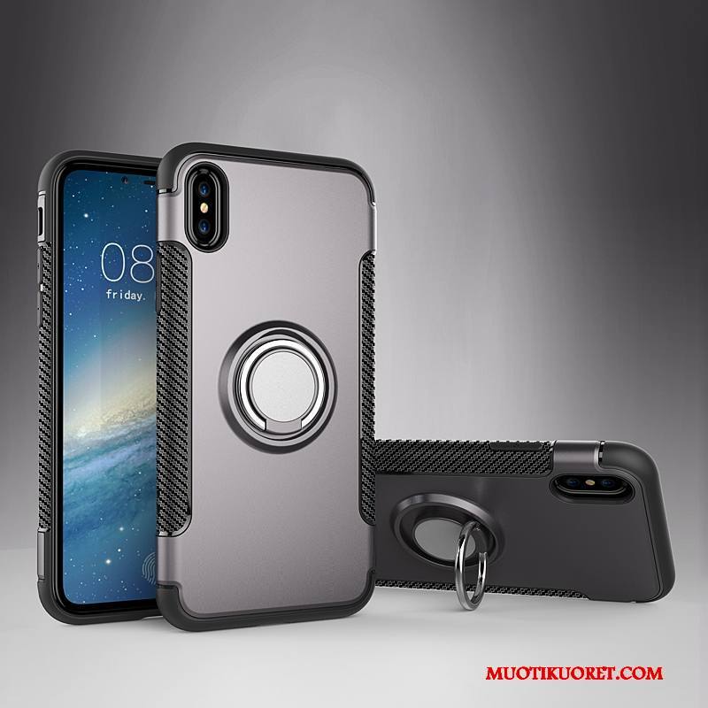 iPhone X Kuori Kulta Puhelimen Kuoret Pinkki Tuki Magneettinen Nahkakotelo Murtumaton